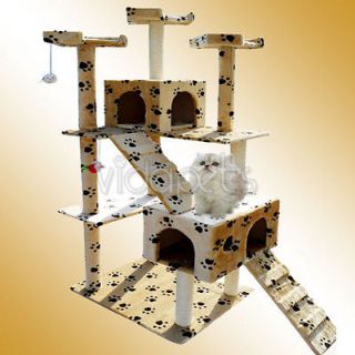 Paw Print Cat Tree House Condo 002 Scratcher Post Furniture Play House