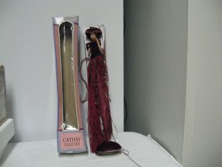 Older Cathay Collections Flapper 15 Porcelain & String DOLL on Stand