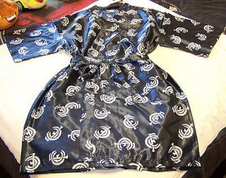 Carlton Blues AFL Mens Navy Satin Kimono Dressing Gown Robe One Size