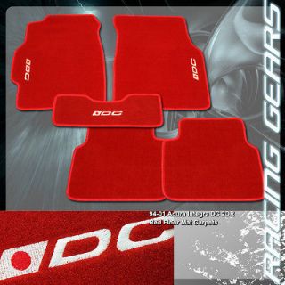 Piece Red Nylon Non Skid Floor Mats Carpets DC Logo (Fits Integra