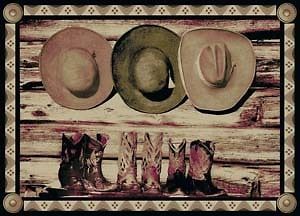 Cowboy hats and boots Rug carpet and rugs and carpets southwestern