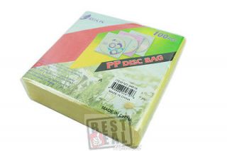 100 Pcs Plastic CD DVD Double Sides Sleeve Envelope Holder Holds 200