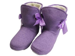 Ladies Slippers Boots   Lilac Ribbons   Size Small ( Aus sz 6   7
