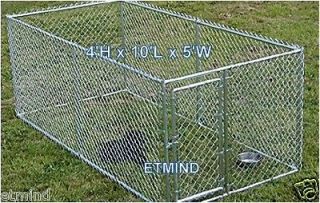 LARGE CHAIN LINK 4x10x5 DOG KENNEL PET PEN FENCE OUTDOOR NEW FREE