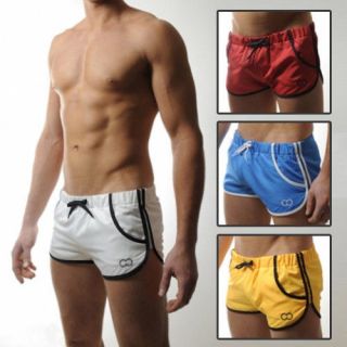 New men’s running shorts home shorts with pockets color white blue