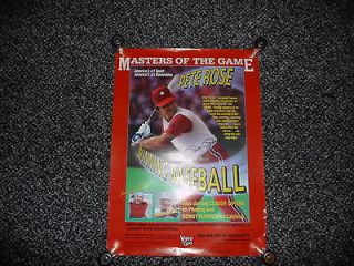 1986 PETE ROSE MASTERS OF THE GAME PROMO POSTER 16x22 NEW MINT OLD