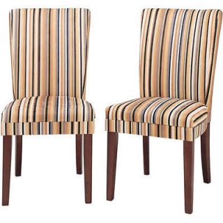 Cherry Legs Striped Fabric Parson Dining Chair by Homelegance 721F7S