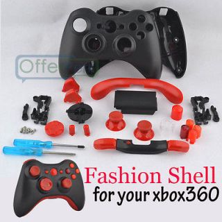 Hey Red Buttons and Cool Black Matte Shell For Xbox 360 Custom