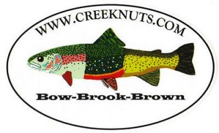FISHING BUMPER STICKERS Rainbow Brook Brown Trout Bow Brook Brown