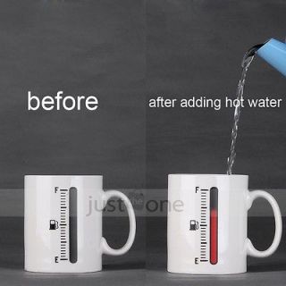 Water Coffee hot cold heat Color Changing Thermometer Ceramic Mug Cup