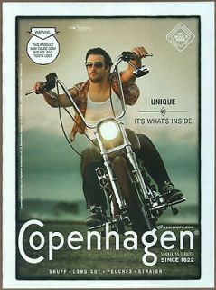 Copenhagen Smokeless Tobacco 2007 print ad / magazine ad, motorcycle