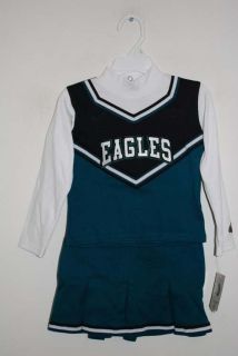 NEW NWT Girls Philadelphia Eagles Cheerleader Outfit Cheer Costume Set