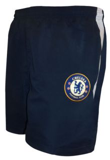 Chelsea FC Mens Lined Woven Shorts Navy