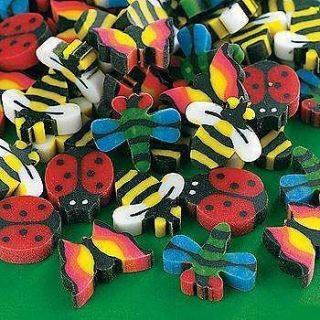 36 Bug INSECT ERASERS Party Favors Pinata Butterfly Bumble Bee Ladybug