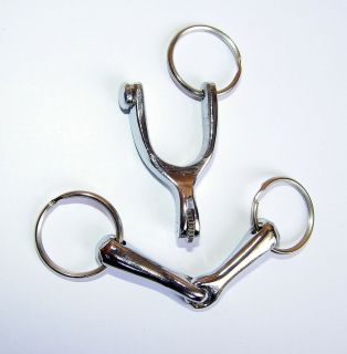 HORSE RIDING GIFT KEY RING KEY CHAIN HORSE BIT AND SPUR NEW CHRISTMAS
