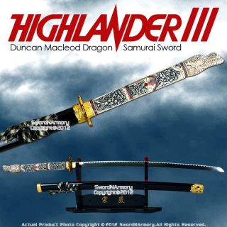 Highlander 3 Duncan Macleod Dragon Samurai Katana Sword