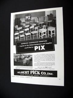 Albert Pick School Classroom Furniture 1951 print Ad