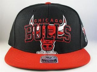 NBA Chicago Bulls Snapback Hat Cap 47 Brand Flat Bill Blockhouse Black