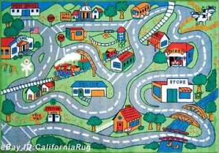 3x5 Rug Kids Play Road Street Mat Country Map Fun Driving Size
