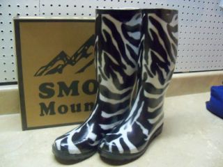 Cowboy Rubber Muck Barn Boots Zebra Print Ladies Size 8