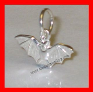 small sterling silver charm .925 x 1 flying bats horror vampire charms