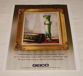 2010 GEICO GECKO ad page ~ Celebrating Over 70 Years