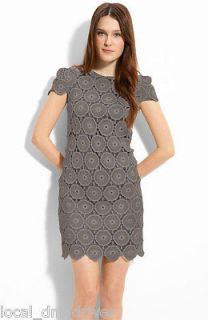 Suzi Chin for Maggy Boutique  Gray Lace Shift Dress Size 8