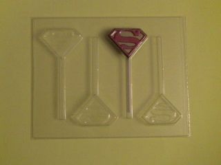 SUPERMAN EMBELM Chocolate Candy Soap Clay Lollipop Mold NEW RELEASE
