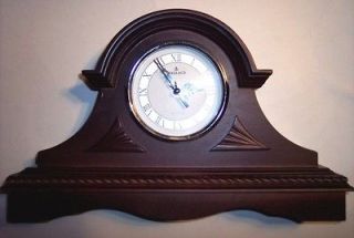 Wallace Silversmith WOOD Mantle Clock with chimes 16 x 9 3/4