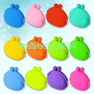 Cute Womens Girls Candy Color Silicone Wallet Key Coin Purse Rubber