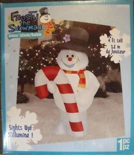 Christmas Airblown Inflatable Frosty the Snowman w/Candy Cane Holiday