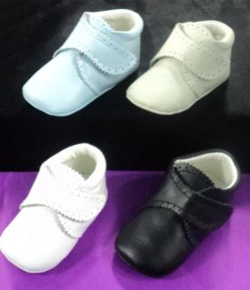 Baby Boy White Leather Baptism Christening Shoes/S01/Size 0,1,2,3