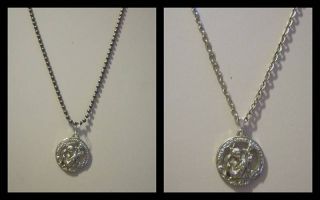 Pewter Round Saint Christopher Medal Necklace