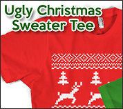Red Christmas Ugly Sweater tshirt funny mens Christmas Reindeer