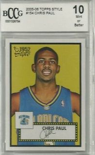 Chris Paul 2005 06 Topps Style Rookie BCCG Mint 10