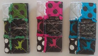 Breakup patch quilted camo wallet assorted colors w/deer embroidery