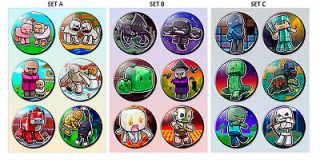 Minecraft Chibi 1.75 Pin Backed Buttons   Set of 18   Enderman