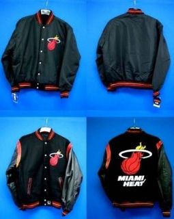 Miami Heat Varsity Leather Jacket Reversible 6XL NBA
