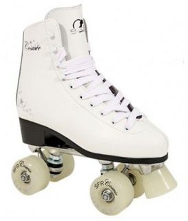 New SFR Cosmic Kids/Adult Quad Roller Skates   White Size UK 3+