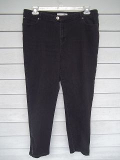 chico s platinum sz 3 black denim jeans pants ultimate