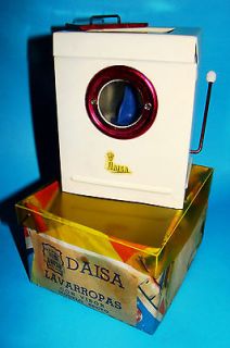 VINTAGE TOY TIN CLOTH WASHING MACHINE HAND OPERATED WORKING DOLL HOUSE