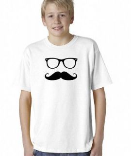 Kids Boys Childrens Handlebars Mustache Glasses Nerd School Brostache