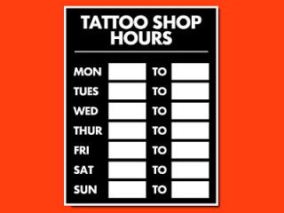 21885 Tattoo Shop Hours Of Operation Open Close Laminated Sign