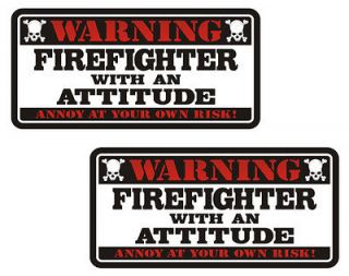 Warning Attitude Rescue Helmet Vinyl Sticker Decal 3 SET (2) WS3