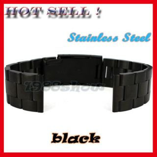 Solid Stainless Steel Band Bracelet Watch Strap Deployment Buckle