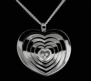 Chopard Happy Diamonds 18K White Gold Large Heart Pendant Necklace RRP