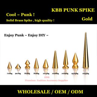 GOLD】5pc Metal Punk Spikes Screwback Spikes Gothic Rock Studs 