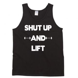 Shut Up and Lift Bro TANK TOP shirt Funny cool gym Fitness Work Out