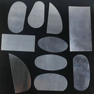 Set of 10 Steel Polymer Clay Pottery Ceramics Scraper Cutter Tools