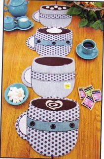   Fill Er Up   fun coffee cup table runner or place mat PATTERN